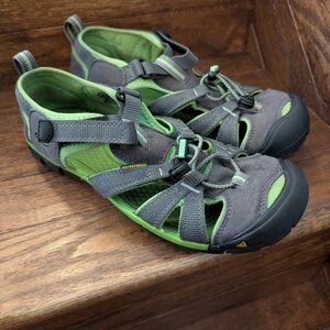 Keen Kids Venice H2 Sport Sandals Green Waterproof Adjustable Hook Loop 5